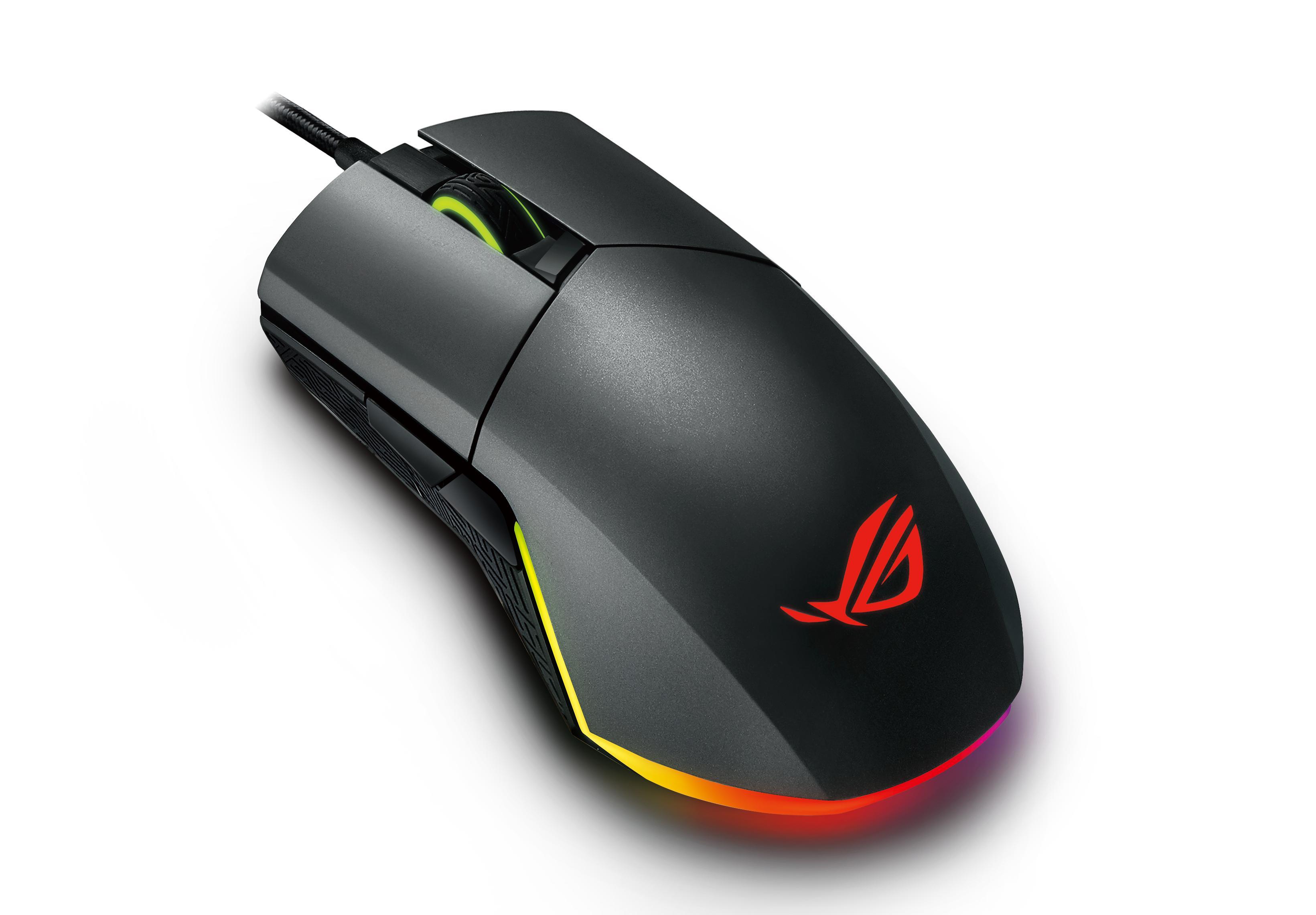 Asus ROG Pugio Wired Gaming Optical Mouse, 7200 DPI, Omron Switches, Ambidextrous,