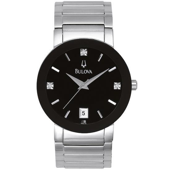 bulova men's ss diamond watch