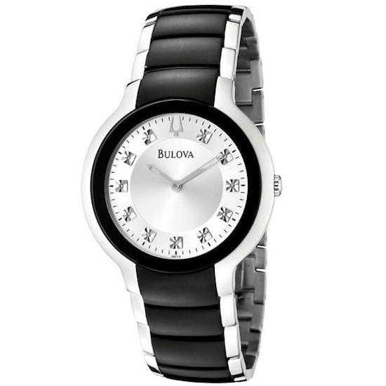 bulova men's ss diamond watch