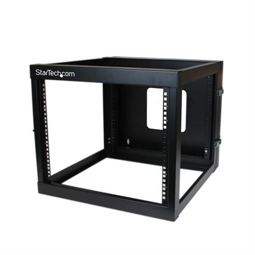 Startech Com 8u 22in Depth Hinged Open Frame Wall Mount Server Rack