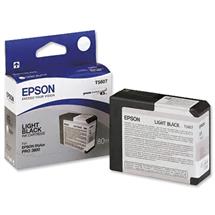 Epson Singlepack Light Black T580700. Type: Original, Ink type: Pigment-based ink, Printing colours: Light black. Width: 125 mm, Depth: 31 mm, Height: 121 mm