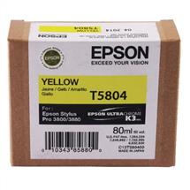 Epson Singlepack Yellow T580400. Type: Original, Ink type: Pigment-based ink, Printing colours: Yellow. Width: 125 mm, Depth: 31 mm, Height: 121 mm