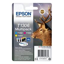 Epson Multipack 3-colours T1306 DURABrite Ultra Ink, Stag. Type: Original, Ink type: Pigment-based ink, Printing colours: Cyan,Magenta,Yellow. Package type: Blister