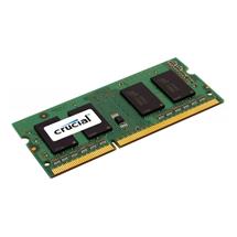 Crucial 8GB DDR3 SODIMM. Component for: Notebook, Internal memory: 8 GB, Memory layout (modules x size): 1 x 8 GB, Internal memory type: DDR3L, Memory clock speed: 1600 MHz, Memory form factor: 204-pin SO-DIMM, CAS latency: 11