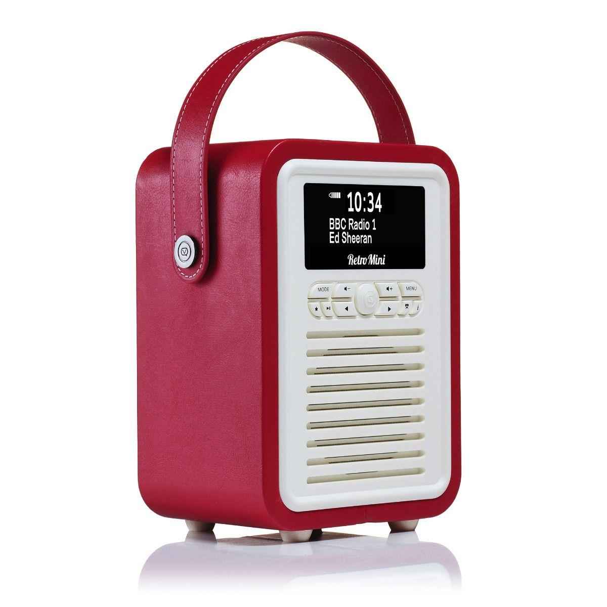 ViewQwest Retro Mini radio Portable Digital Red Quzo