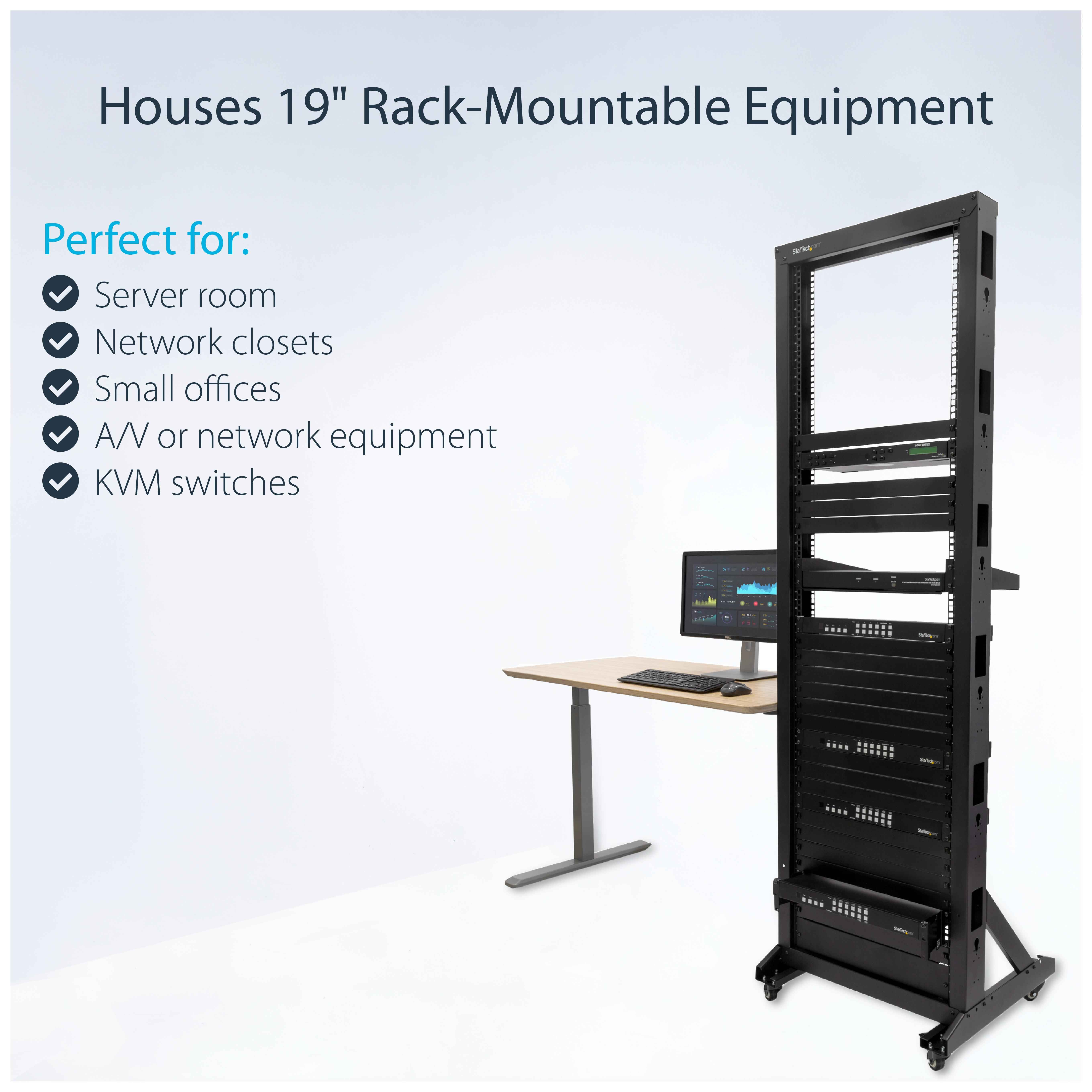 2Post Server Rack with Casters 42U