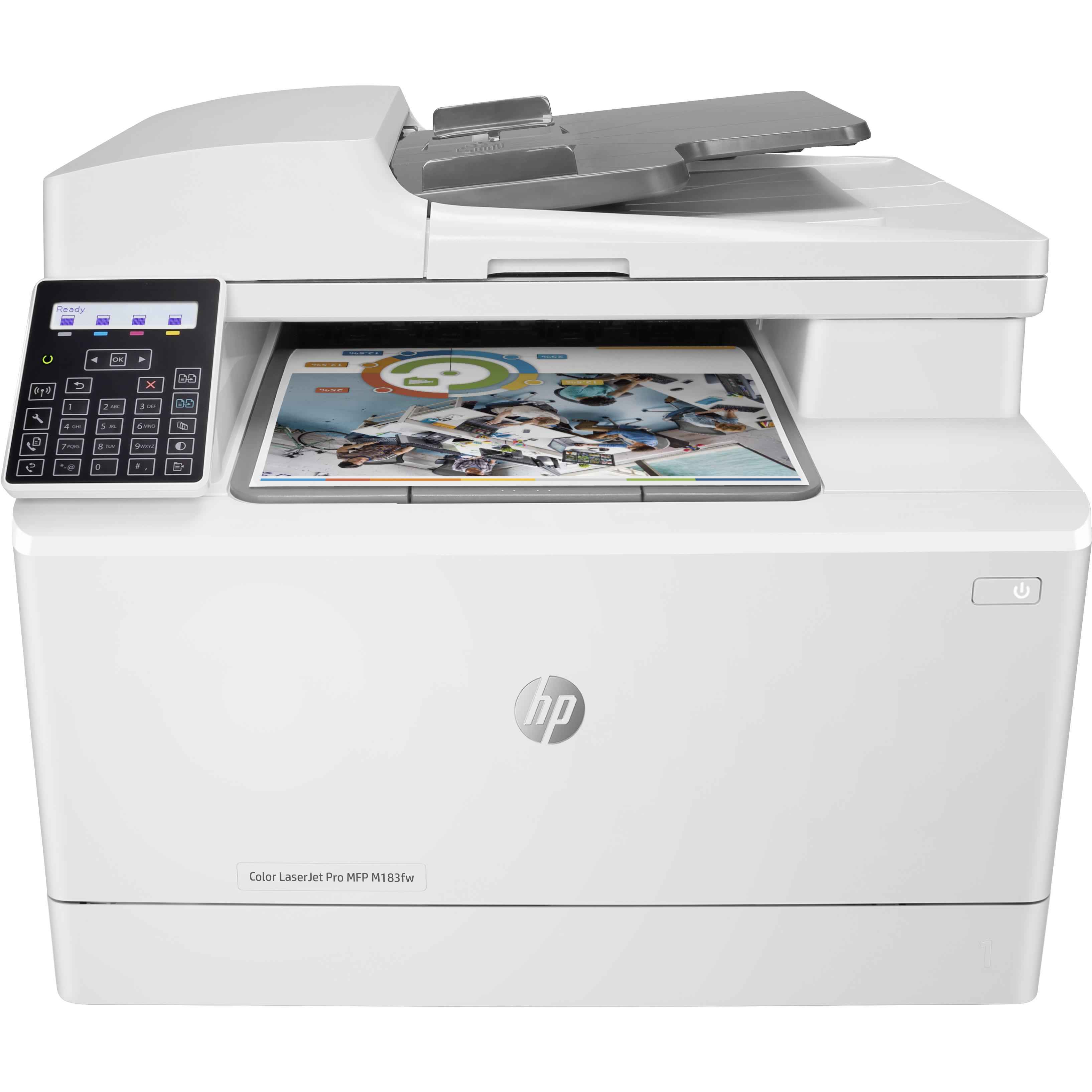 HP Color LaserJet Pro MFP M183fw Color Printer for Print Copy Scan Fax 35-she...
