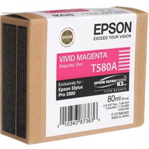 Epson Singlepack Vivid Magenta T580A00. Colour Ink Type: Pigment-Based Ink Colour Ink Volume: 80 Ml Printing Colours: Vivid Magenta Quantity Per Pack: 1 Pc(S)-image