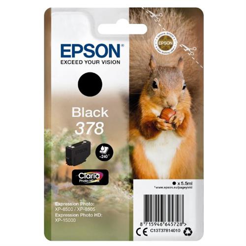 Epson Squirrel T3781 Inkjet Printer Cartridge, Black