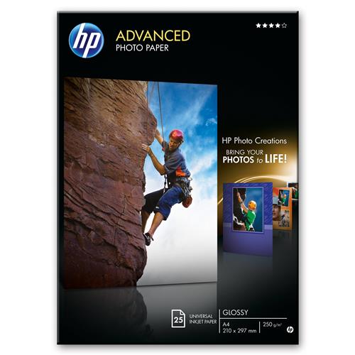 HP Carta Fotografica Lucida Advanced 25 Fogli A4