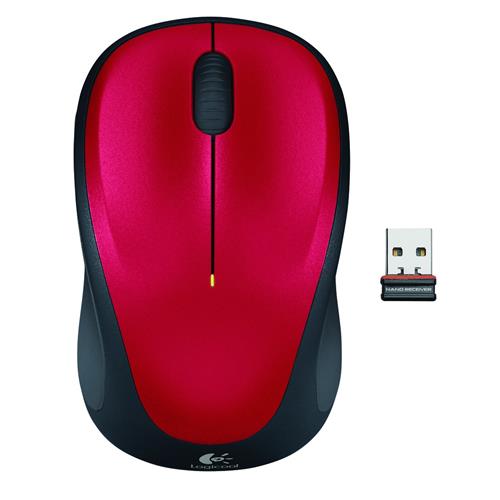 Logitech Souris PC Logitech Wireless Mouse M235 Rouge