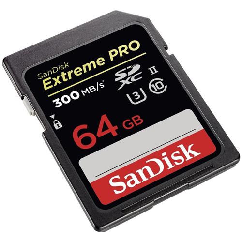 SanDisk Extreme Pro UHS-II Memory Card, up to 300MB/s Read Speed, 64GB