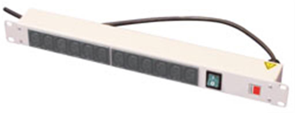 Lindy 1U 12 Way Iec Sockets. Horizontal Pdu With Iec Mains Cable