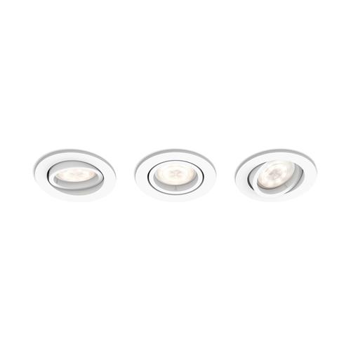 Philips myLiving Shellbark LED Warmglow Einbauspots rund 3-er Set Ø 9 cm, weiß 5020331P0, EEK: A+