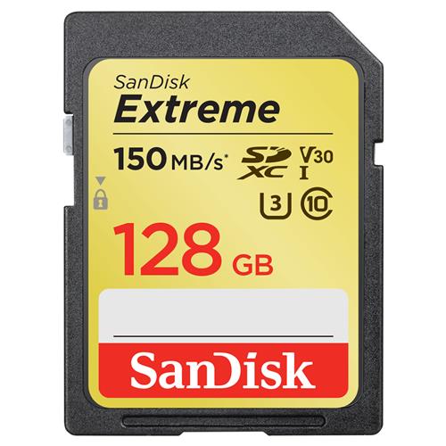 SanDisk Extreme UHS-I, SD Card, up to 150MB/s Read Speed, 128GB