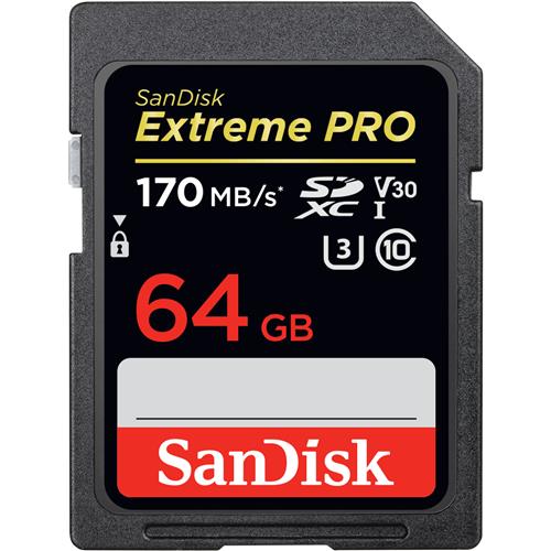 SanDisk Extreme Pro UHS-I, SD Card, up to 170MB/s Read Speed, 64GB