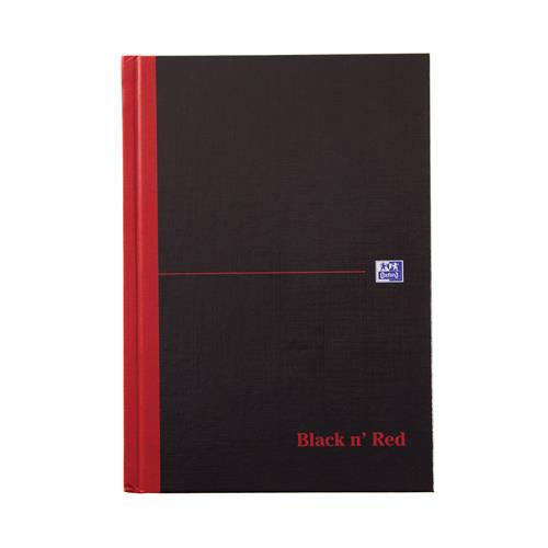 Black N Red A5 Casebound Hard Cover Notebook Ruled 192 Pages Black/Red (Pack 5) - 100080459