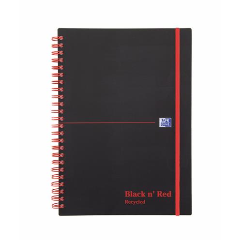 Black N' Red Wirebound Recycled Polypropylene Notebook 140 Pages A5 (Pack Of 5) 100080221