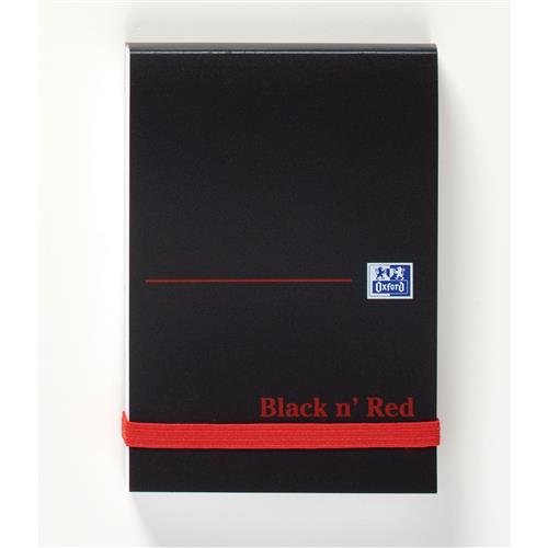 Black N Red A7 Casebound Polypropylene Cover Notebook Plain 192 Pages Black/Red (Pack 10) - 100080540