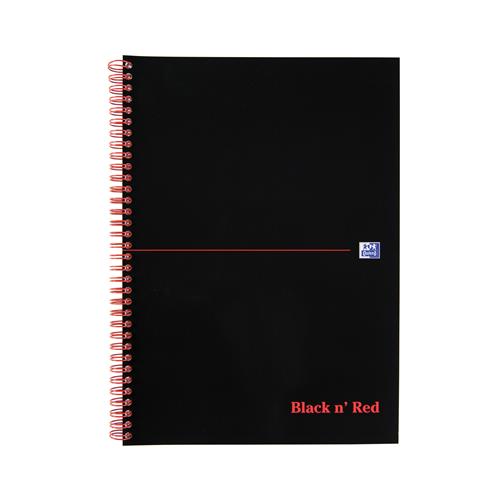 Black N Red A4 Wirebound Soft Cover Notebook Ruled 100 Pages Black/Red (Pack 10) - 100080174