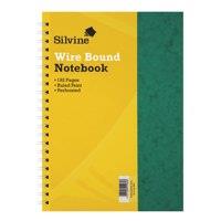 Silvine Notebook Twin Wire Stiff Press Board Pack of 6 A4 75gsm 192 Pages