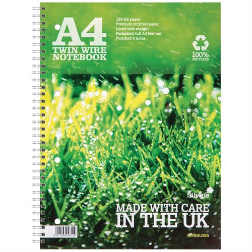 Silvine Premium Recycled A4 Twinwire Notebook PK5