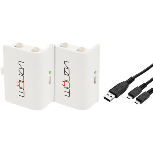 Venom Twin Rechargeable Battery Packs For Xbox One - White