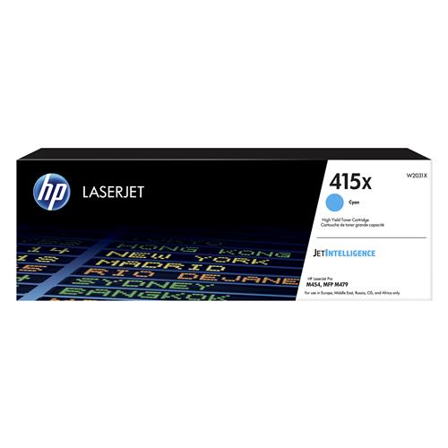 HP 415X High Yield Cyan Original LaserJet Toner Cartridge. Colour toner page yield: 6000 pages Printing colours: Cyan Quantity per pack: 1 pc(s)