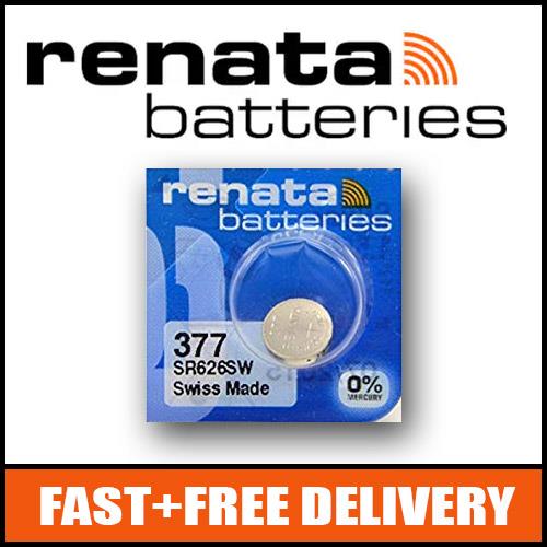 1 x Renata 377 Watch Battery 1.55v SR626SW - Official Renata Watch Batteries