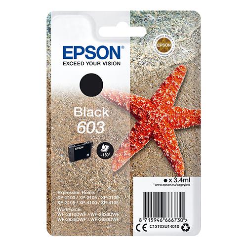 Epson Starfish 603 T03U1 Inkjet Printer Cartridge, Black