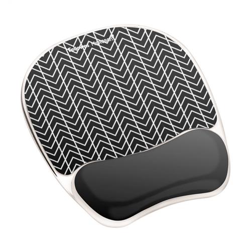 Fellowes Mouse Mat Wrist Support - Photo Gel Mouse Pad with Non Slip Rubber Base & Antibacterial Protection - Ergonomic Mouse Mat for Computer Laptop Home Office Use - Chevron