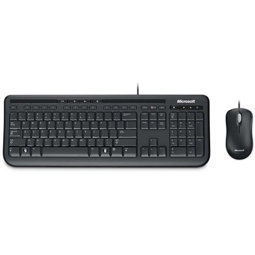 Microsoft Wired USB Keyboard with Optical Mouse - Black