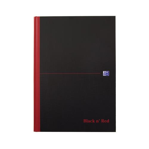 Black N Red A4 Casebound Hard Cover Notebook A-Z Ruled 192 Pages Black/Red (Pack 5) - 100080432