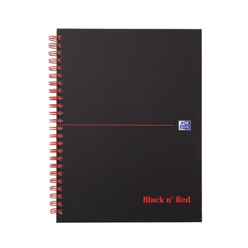 Black N Red A5+ Wirebound Hard Cover Notebook Ruled 140 Pages Matt Black/Red (Pack 5) - 100080192