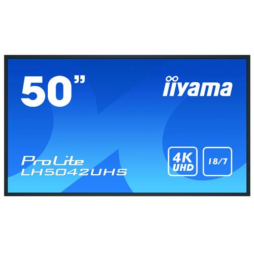 iiyama LH5042UHS-B1 signage display 125.7 cm (49.5&quot;) VA 4K Ultra HD Digital signage flat panel Black Built-in processor Android 8.0