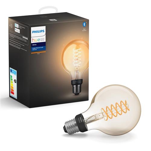 Philips Hue White Ambiance Wireless Lighting 7W ES LED Dimmable Globe Filament Bulb, G93 E27