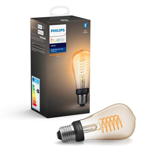 Philips Hue White Ambiance Wireless Lighting 7W ES LED Dimmable Filament Bulb, ST64 E27
