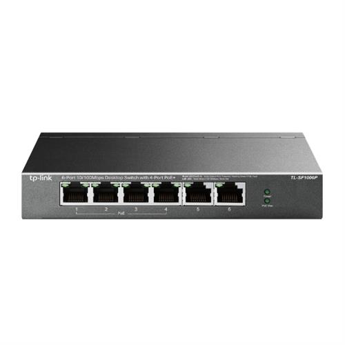 TP LINK TL-SF1006P - V1 Switch - Unmanaged - 6x 10/100 (4 PoE+) -  PoE+ (67 W)