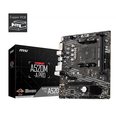 MSI A520M-A PRO motherboard AMD A520 Socket AM4 micro ATX