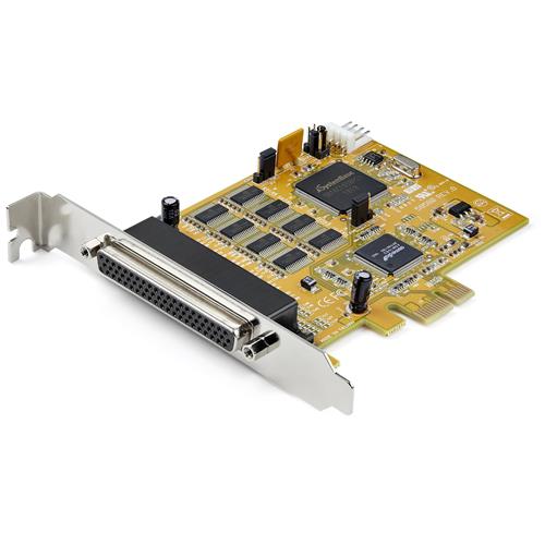 StarTech.com 8-Port PCI Express RS232 Serial Adapter Card - PCIe RS232 Serial Card - 16C1050 UART - Multiport Serial DB9 Controller/Expansion Card - 15kV ESD Protection - Windows &amp; Linux