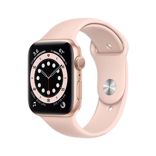 Apple Watch Series 6 GPS, 44mm Gold Aluminium Case with Pink Sand Sport Band - Regular
