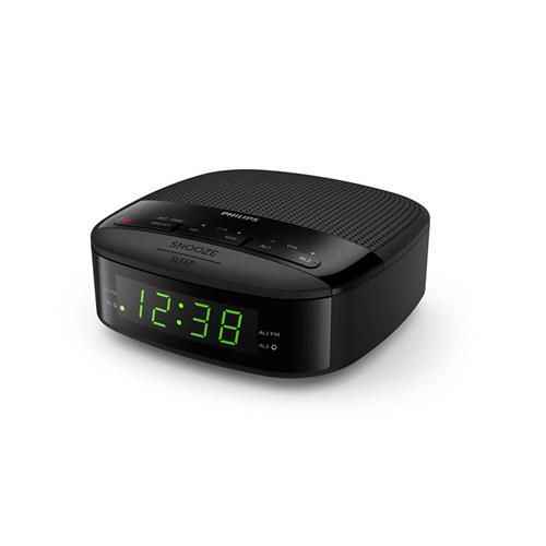 PHILIPS TAR3205/05 FM Clock Radio - Black, Black