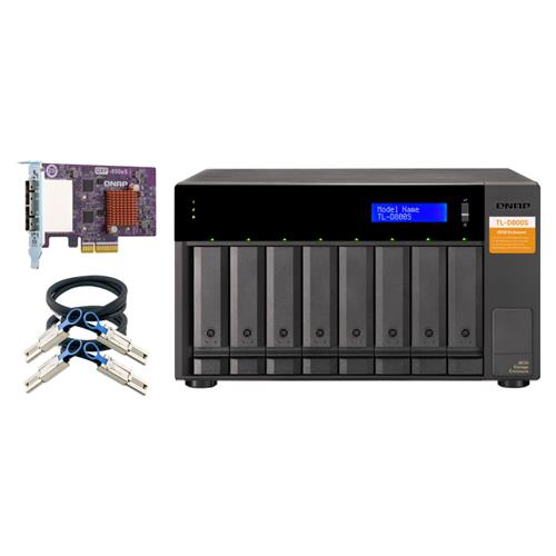 QNAP TL-D800S storage drive enclosure 2.5/3.5" HDD/SSD enclosure Black Gray