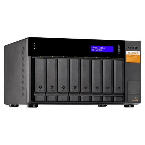 QNAP TL-D800S storage drive enclosure 2.5/3.5" HDD/SSD enclosure Black Grey