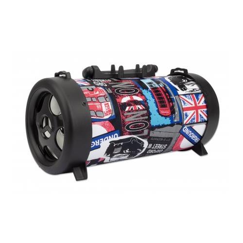Manhattan London Bluetooth Speaker (promo) 3 hour Playback time FM Radio Range 10m microSD card reader (32GB) Aux 3.5mm connector Output 3W USB-A charging cable included (5V charging) 1200mAH battery Bluetooth v5 Boxed