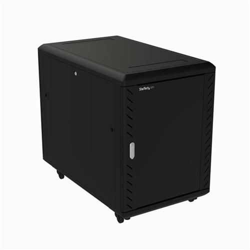 StarTech.com 15U 19&quot; Server Rack Cabinet - 4 Post Adjustable Depth (6-32&quot;) Locking Knock Down Network/Computer Equipment Enclosure - Mobile w/Glass Door &amp; Casters - HP ProLiant ThinkServer