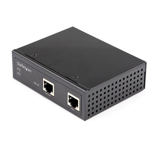StarTech.com Industrial Gigabit PoE Injector - High Speed/High Power 90W - 802.3bt PoE++ 48V-56VDC DIN Rail UPoE/Ultra Power Over Ethernet Injector Adapter -40C to +75C Rugged
