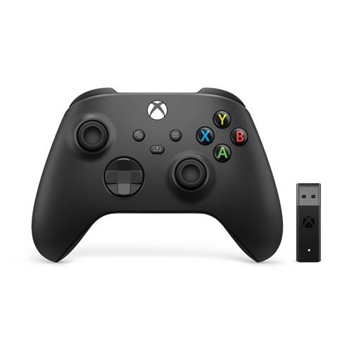 Microsoft Xbox Wireless Controller + Wireless Adapter for Windows 10 Black Gamepad PC Xbox One Xbox One S Xbox One X Xbox Series S Xbox Series X
