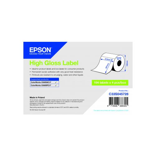 Epson C33S045728 printer label White Self-adhesive printer label