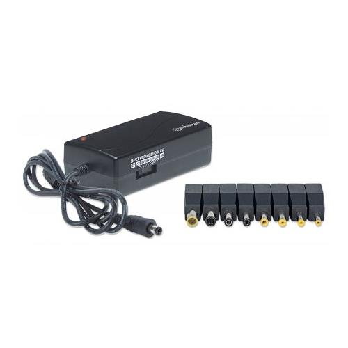 Manhattan Universal Notebook/Laptop Power Adapter Adjustable Voltage Seven Output Levels 70W Compatible with most laptops including Acer/Asus/Compaq/Dell/HP/Lenovo/Toshiba and more Black UK plug Three Year Warranty Retail Box
